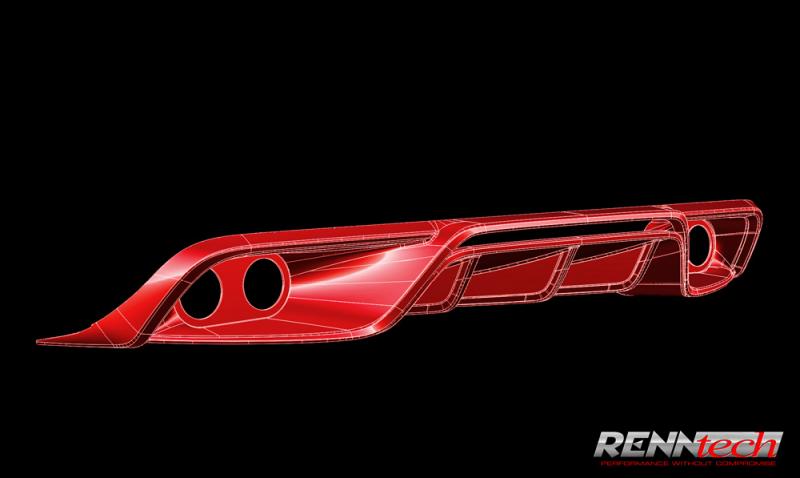 RENNtech Carbon Fiber | Rear Diffuser | w/ Integrated Exhaust Tips | 204 - C Class