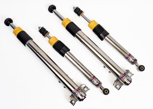 KW W124/R129 Coilover Suspension | V8 and V12 Models | Yellow/Purple