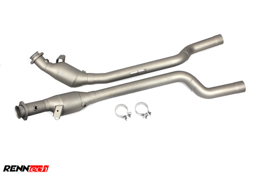 RENNtech Downpipes mit 200 Zellen Sportkatalysatoren für 231 - SL 63 AMG BiTurbo M157-Serie 