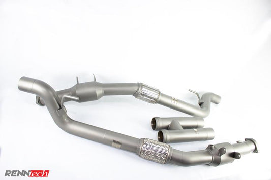 RENNtech Downpipes mit 200 Zellen Sportkatalysatoren für 222 - S / 217 - S 63 AMG BiTurbo M157-Serie