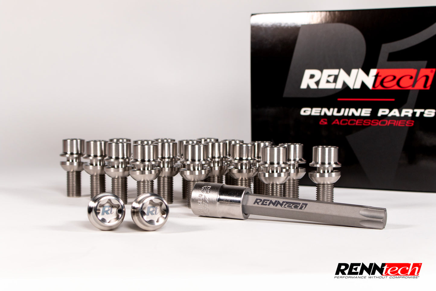 RENNtech Titanium Lug Bolts | Titanium Finish | 2-pc