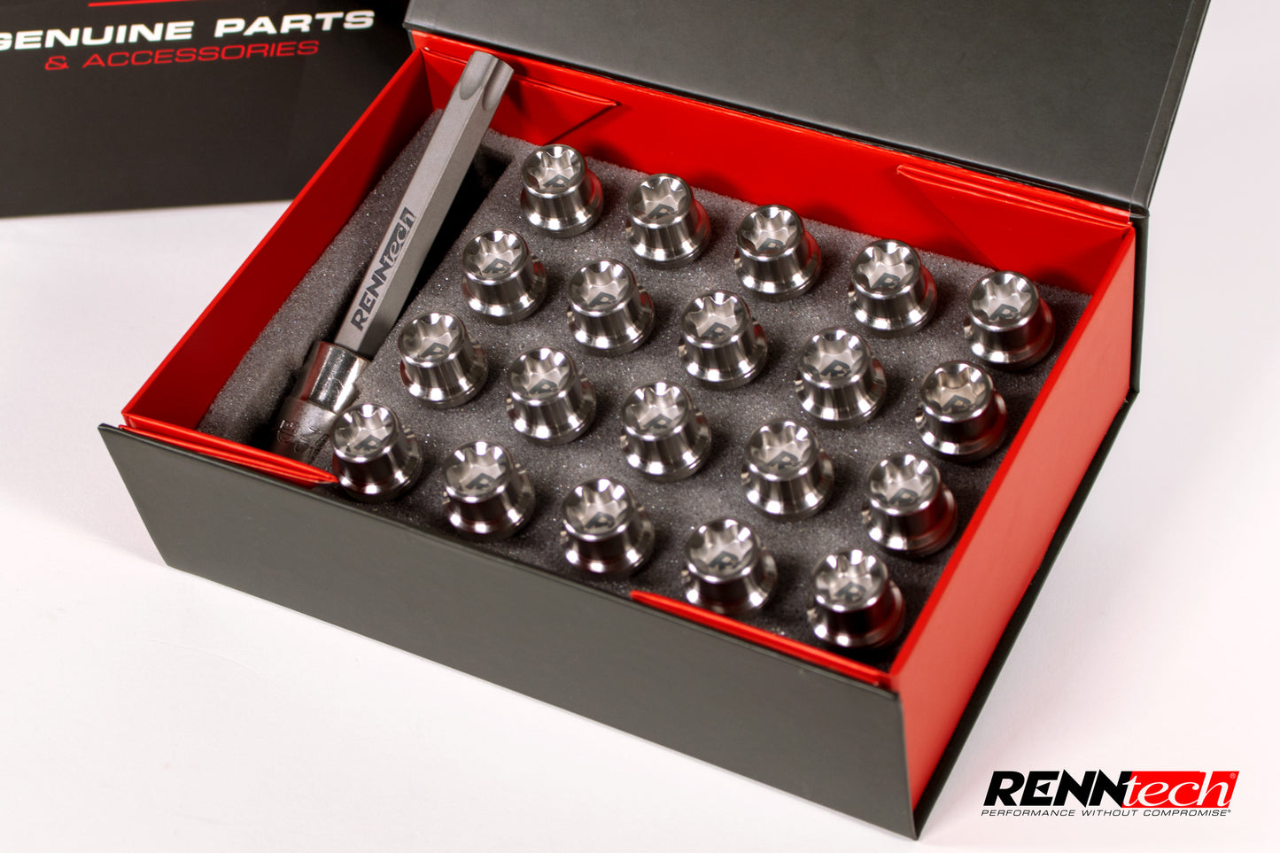 RENNtech Titanium Lug Bolts | Titanium Finish | 2-pc