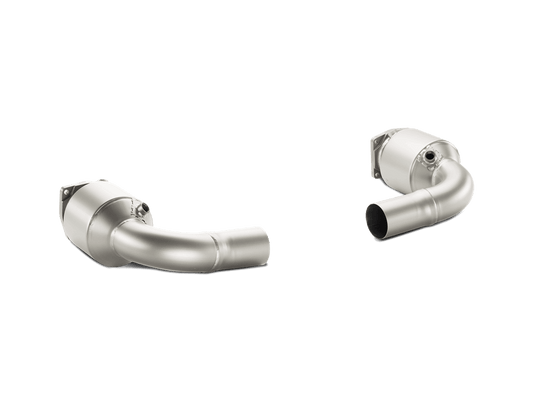 Akrapovic Link Pipe Set w Cat (Titanium) Porsche 911 Turbo/Turbo S (991)