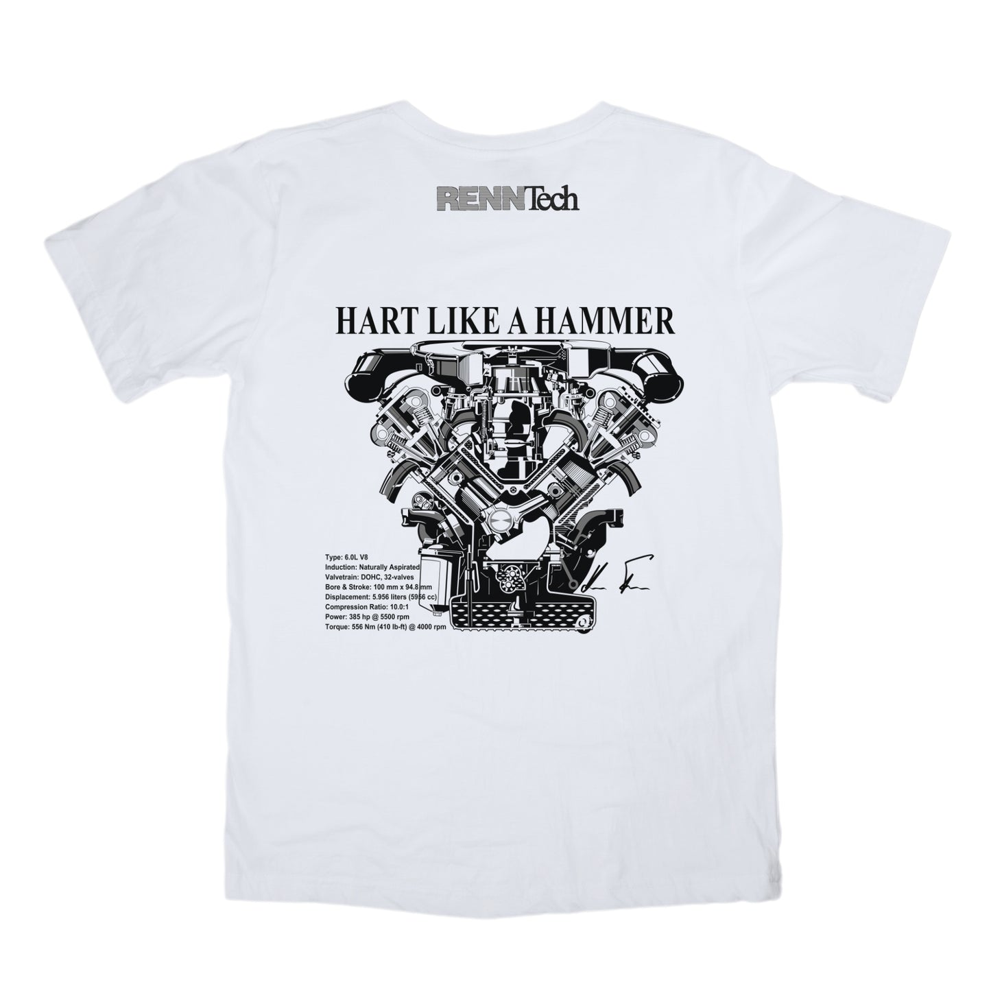 Hart Like a Hammer Tee | White | Hammer Capsule | Renntech