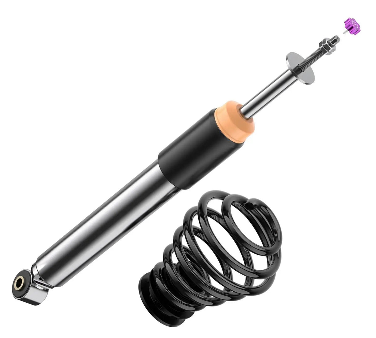 RENNtech-KW R129 Coilover Suspension | V8 and V12 Models | Silver/Black