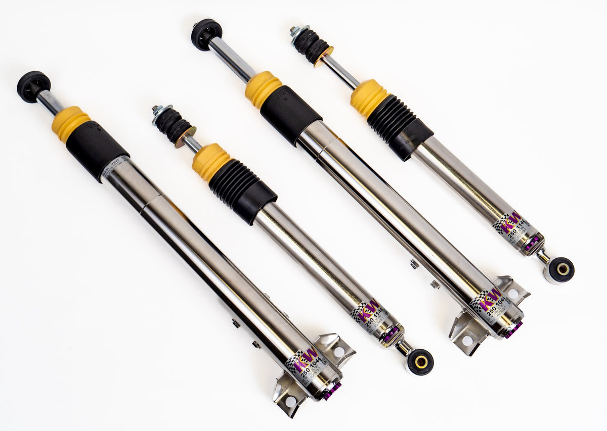 KW W124/R129 Coilover Suspension | V8 and V12 Models | Yellow/Purple