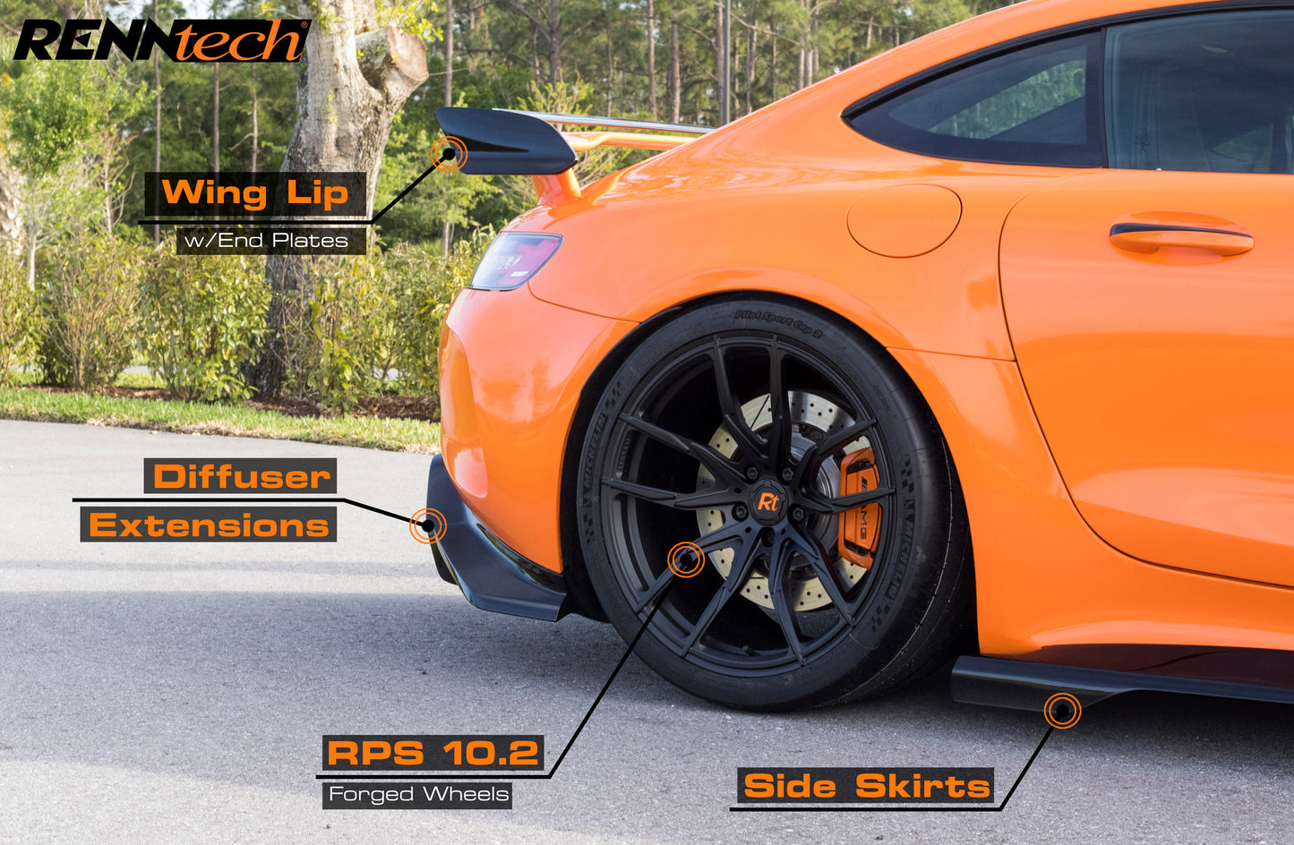 RENNtech | C190 | AMG GT R | Rear Diffuser Extensions | Carbon Fiber